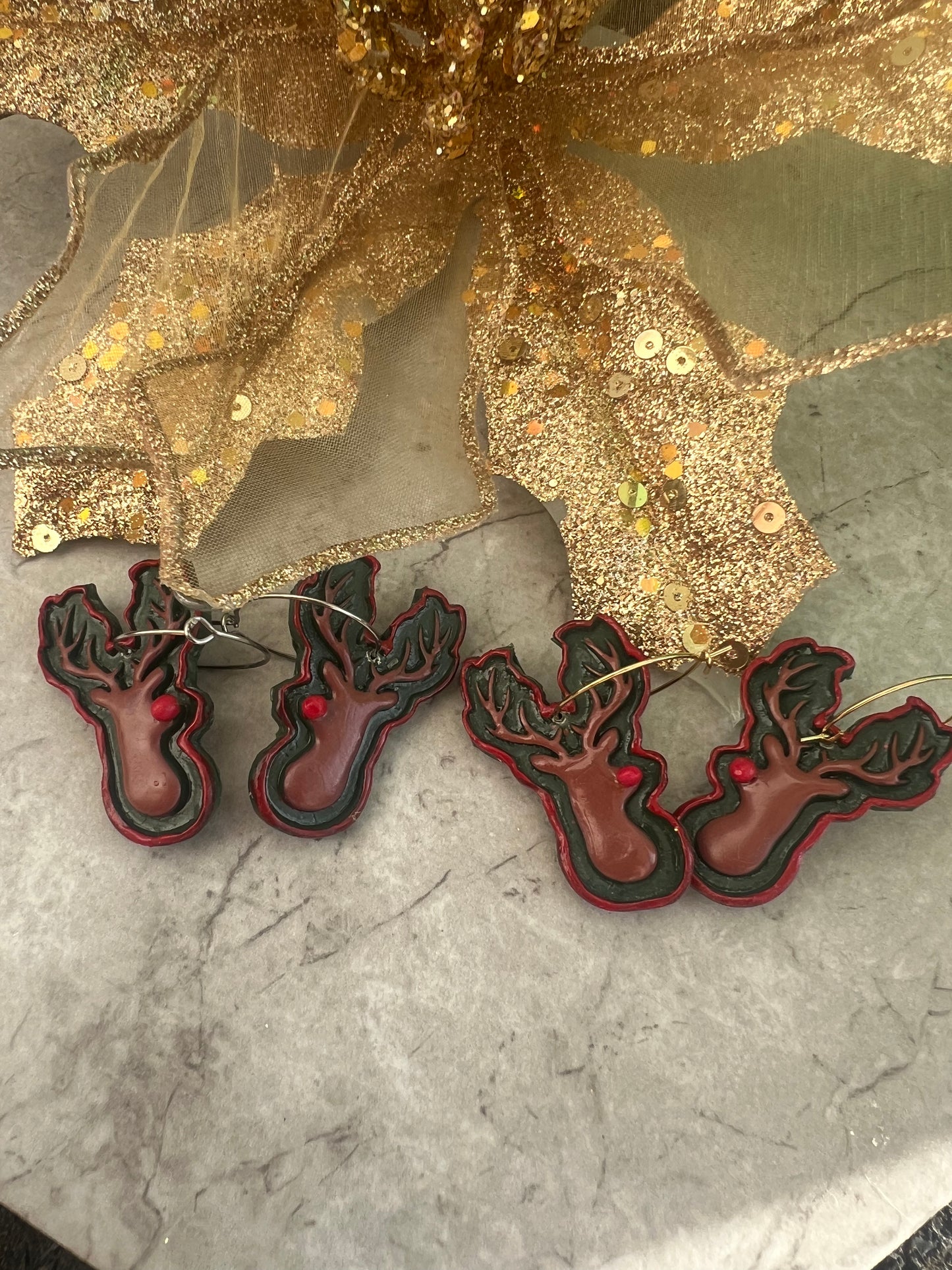 Christmas Reindeer Hoops