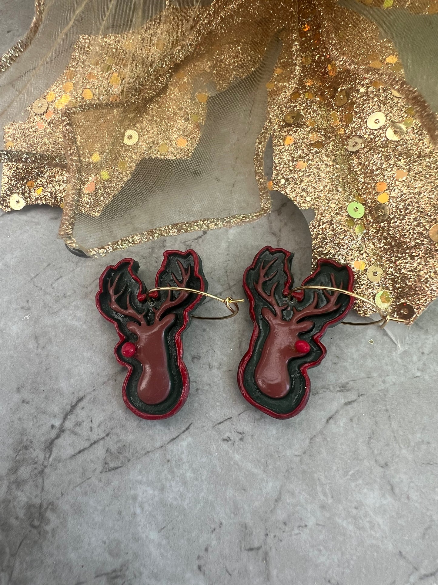 Christmas Reindeer Hoops