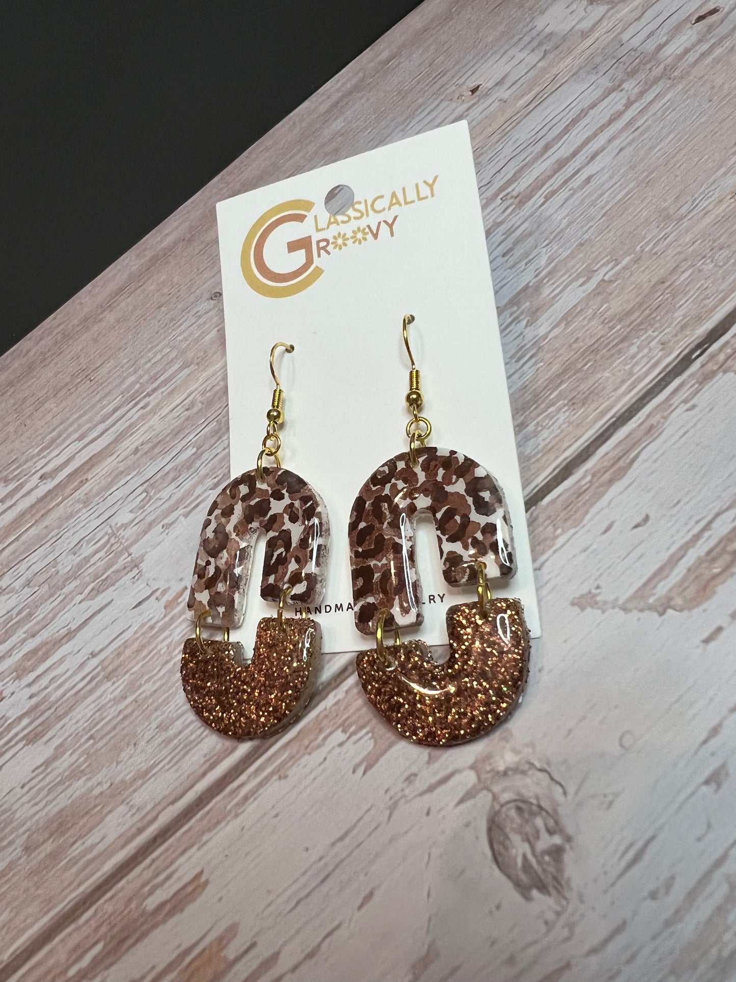 Cheetah Print Chain Earrings