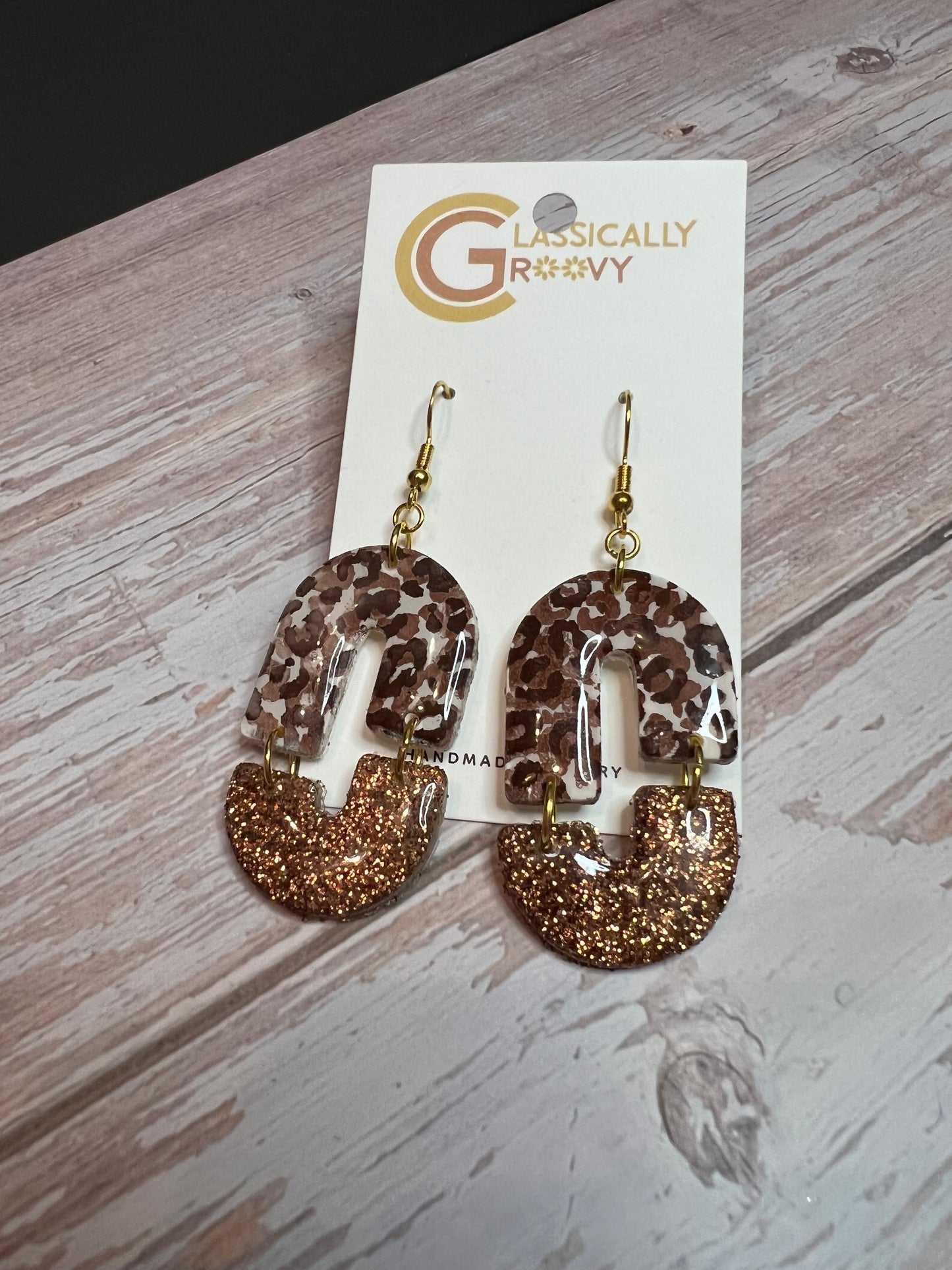 Cheetah Print Chain Earrings