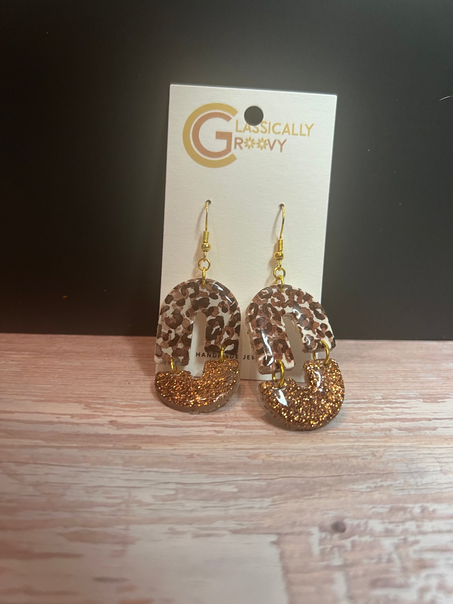 Cheetah Print Chain Earrings